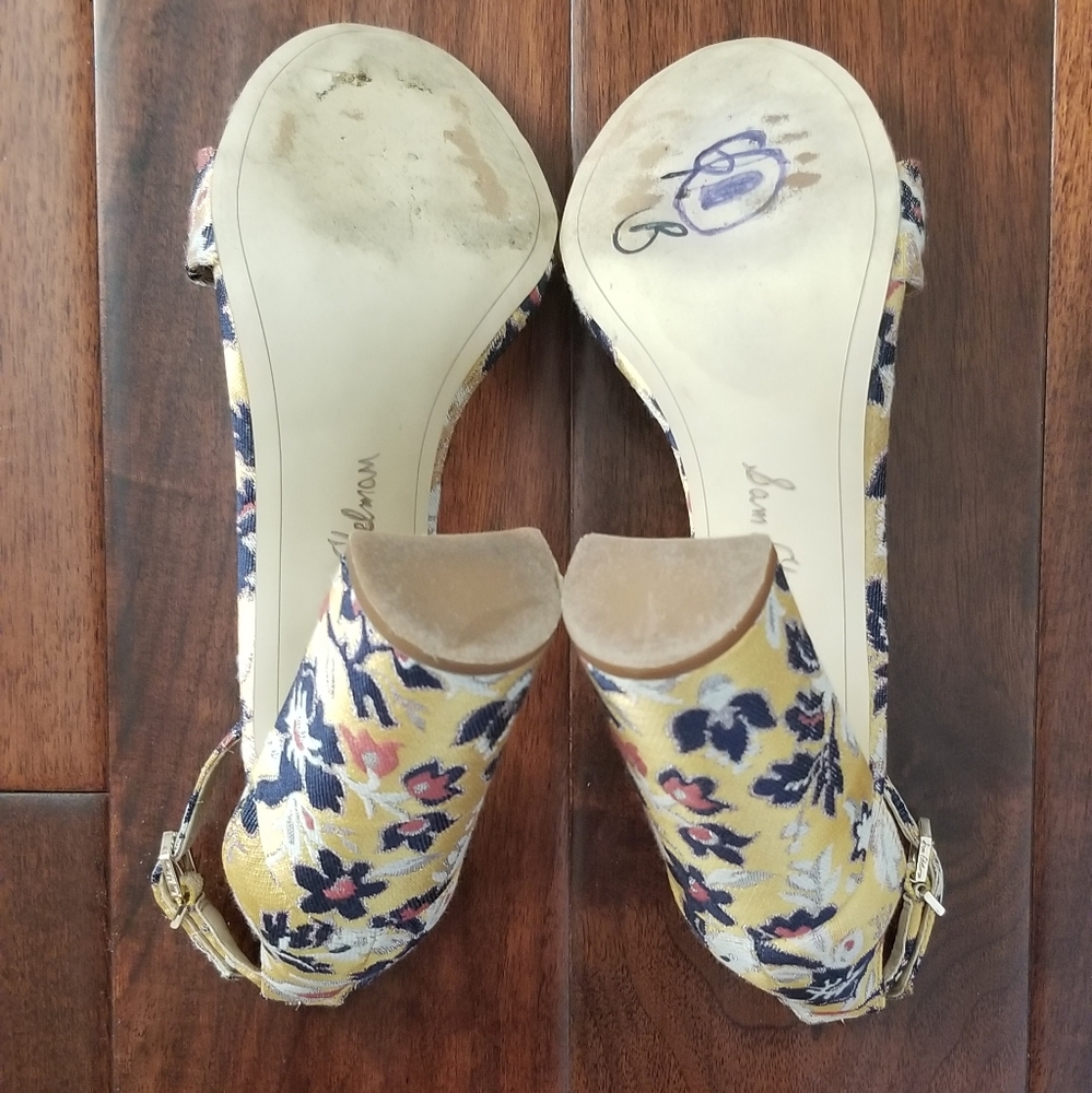 Sam Edelman Yellow and Blue Floral Sandals - Picture 7 of 9
